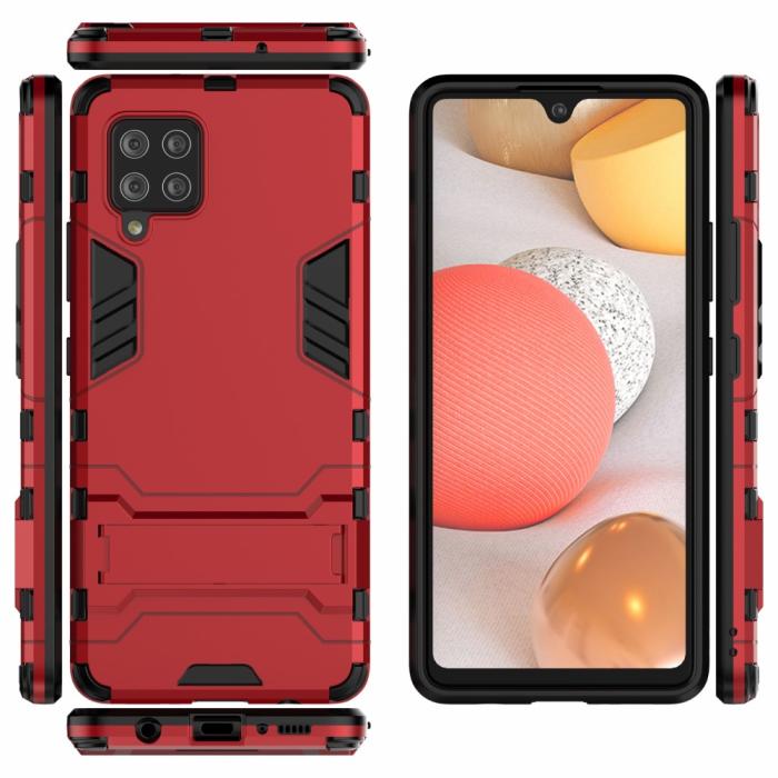Bild 3,  Samsung Galaxy A42 5G - Hybrid Skal Med Kickstand - Röd
