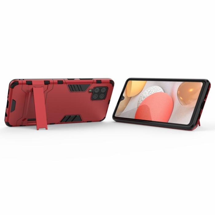 Bild 4,  Samsung Galaxy A42 5G - Hybrid Skal Med Kickstand - Röd