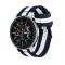  Nylon Armband Med Vertikal Design - Blå/Vit (22mm)