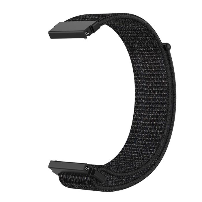 Bild 2,  Nylon Armband Med Kardborreband Fäste - Svart (22mm)