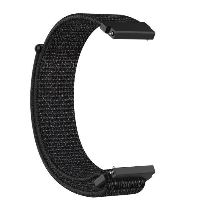 Bild 3,  Nylon Armband Med Kardborreband Fäste - Svart (22mm)