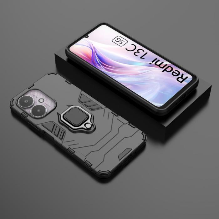 Bild 6,  Xiaomi Redmi 13C 4G Skal Armor Hybrid Kickstand Svart