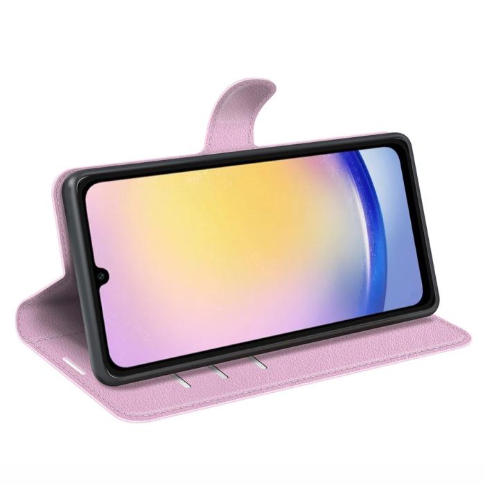 Bild 3,  Samsung Galaxy A16 / A26 5G Fodral Litchi Läder Textur Ljus Rosa