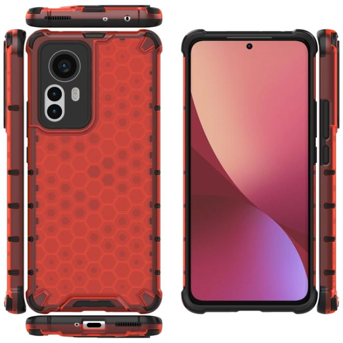 Bild 6,  Xiaomi 12 Pro Skal Hybrid Honeycomb Röd