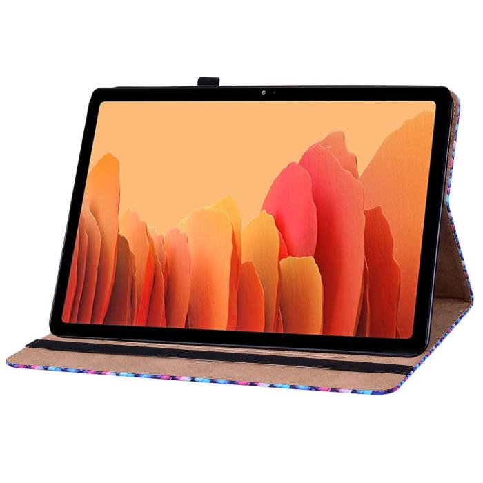 Bild 4,  Samsung Galaxy Tab A7 10.4 Fodral Vävd Textur Blå/Rosa