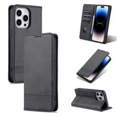 AZNS AZNS iPhone 14 Pro Fodral Flip L&auml;der Svart
