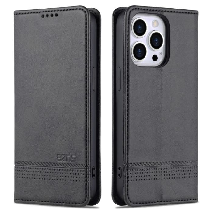 Bild 2, AZNS AZNS iPhone 14 Pro Fodral Flip Läder Svart