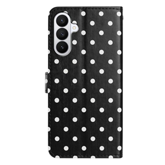 Bild 2,  Samsung Galaxy S26 Plus Fodral Polka Dot Läder Svart/Vit