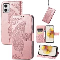  Motorola Moto G73 5G Fodral Butterfly Ros&eacute;guld