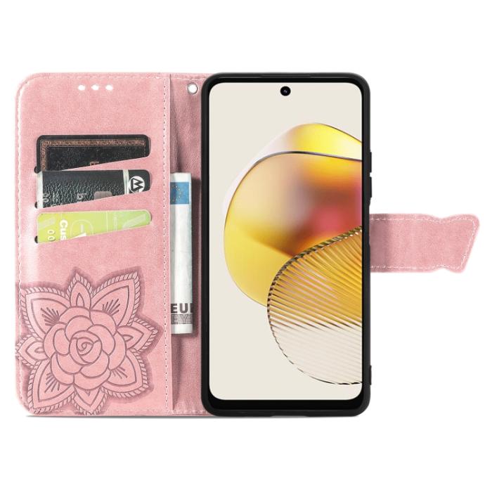 Bild 3,  Motorola Moto G73 5G Fodral Butterfly Roséguld