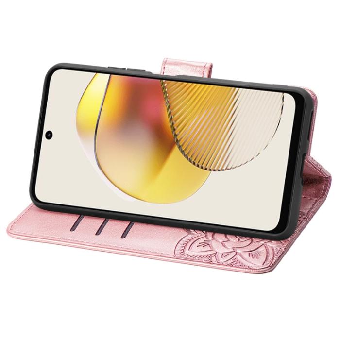 Bild 4,  Motorola Moto G73 5G Fodral Butterfly Roséguld