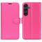  Samsung Galaxy S25 Plus Fodral Litchi Läder Rosa