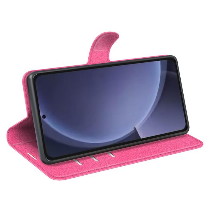 Bild 3,  Samsung Galaxy S25 Plus Fodral Litchi Läder Rosa