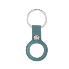  Apple AirTag H&aring;llare Nyckelring Med Kn&auml;ppe I Silikon - Army Green