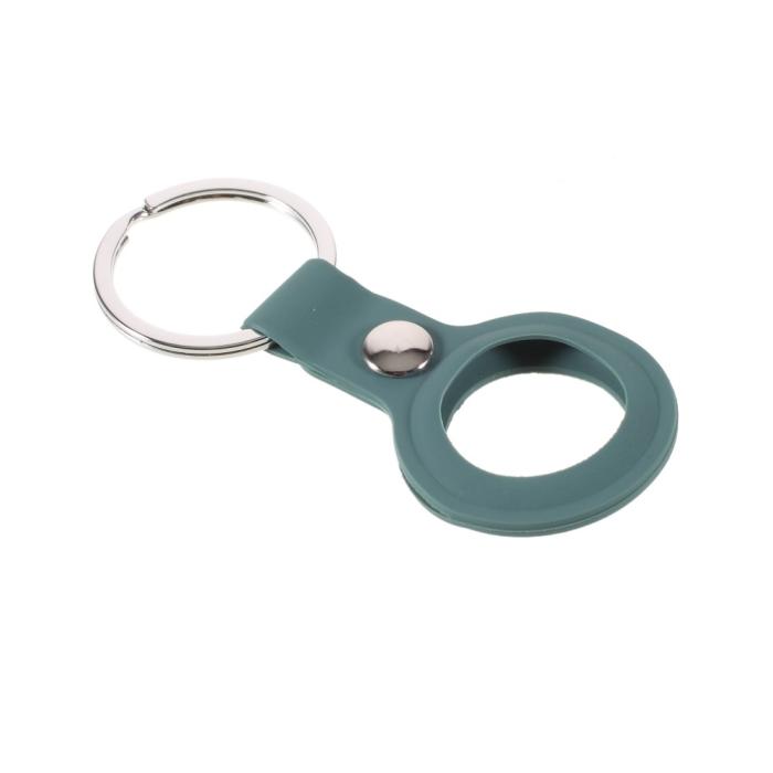 Bild 3,  Apple AirTag Hållare Nyckelring Med Knäppe I Silikon - Army Green