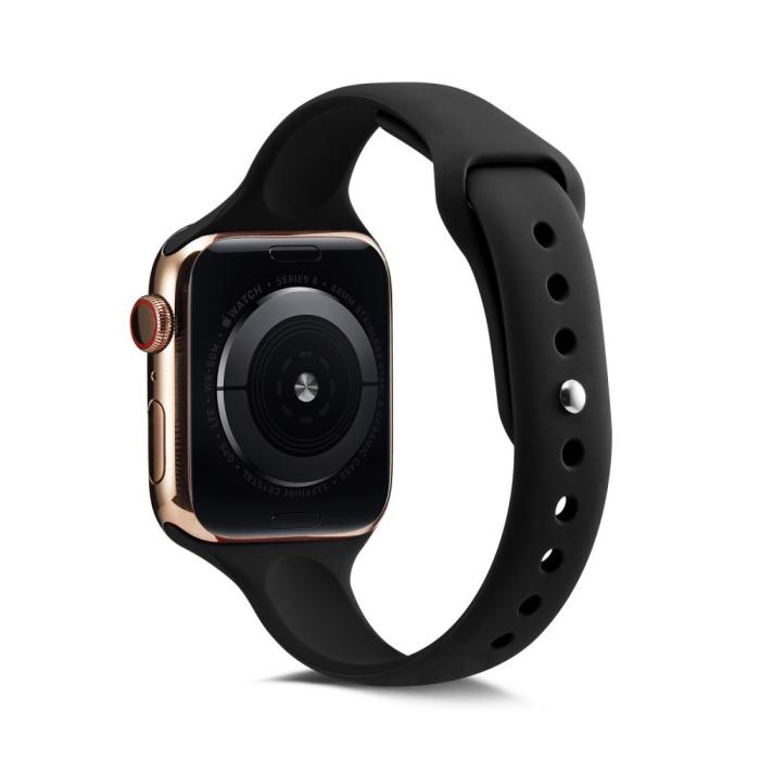 Bild 2,  Silikon Armband Apple Watch 42/44/45/46/49 mm Svart