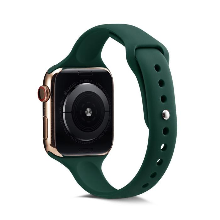 Bild 2,  Silikon Armband Apple Watch 42/44/45/46/49 mm Mörk Grön