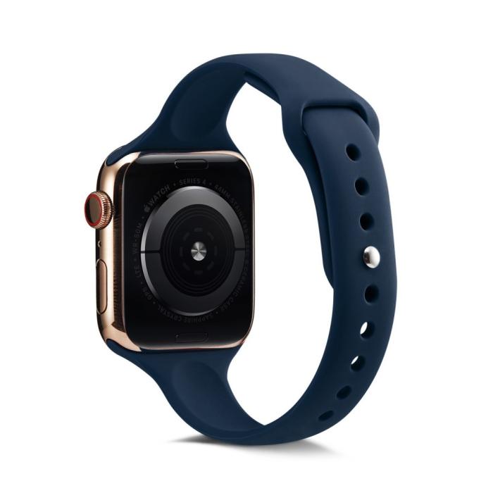 Bild 2,  Silikon Armband Apple Watch 42/44/45/46/49 mm Mörk Blå