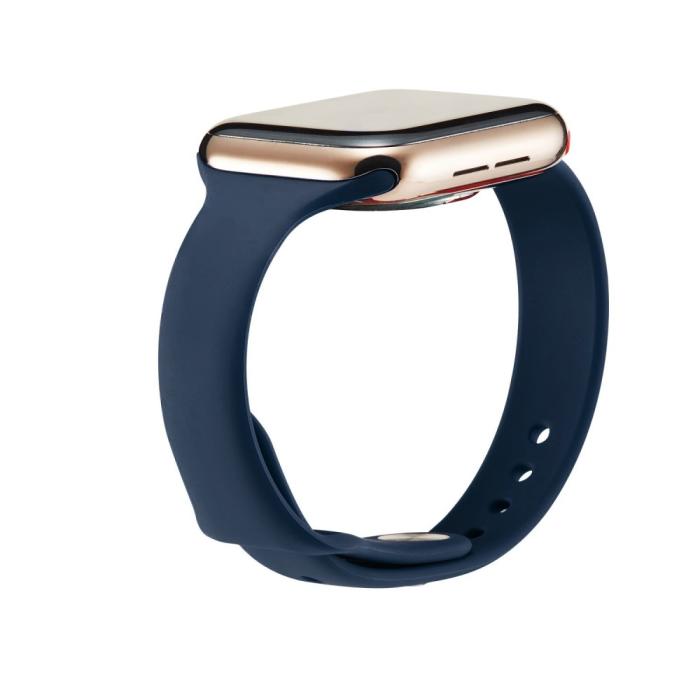 Bild 3,  Silikon Armband Apple Watch 42/44/45/46/49 mm Mörk Blå