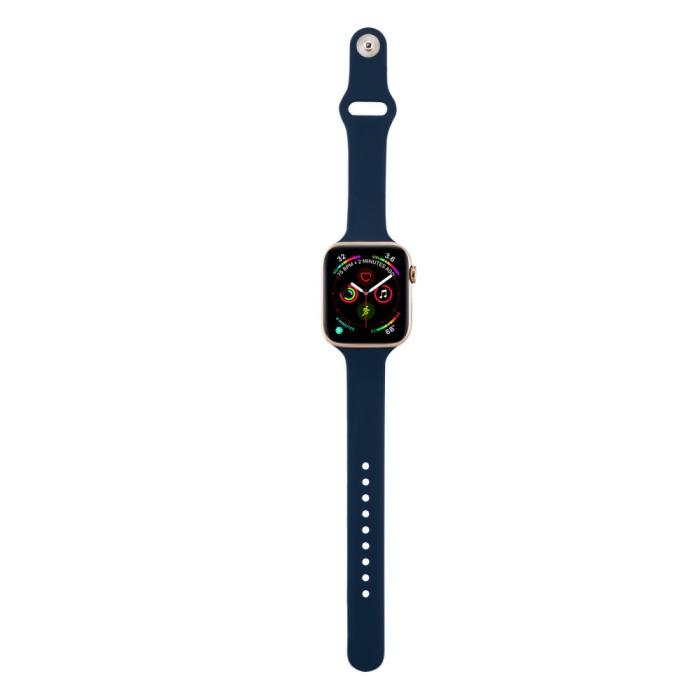 Bild 4,  Silikon Armband Apple Watch 42/44/45/46/49 mm Mörk Blå
