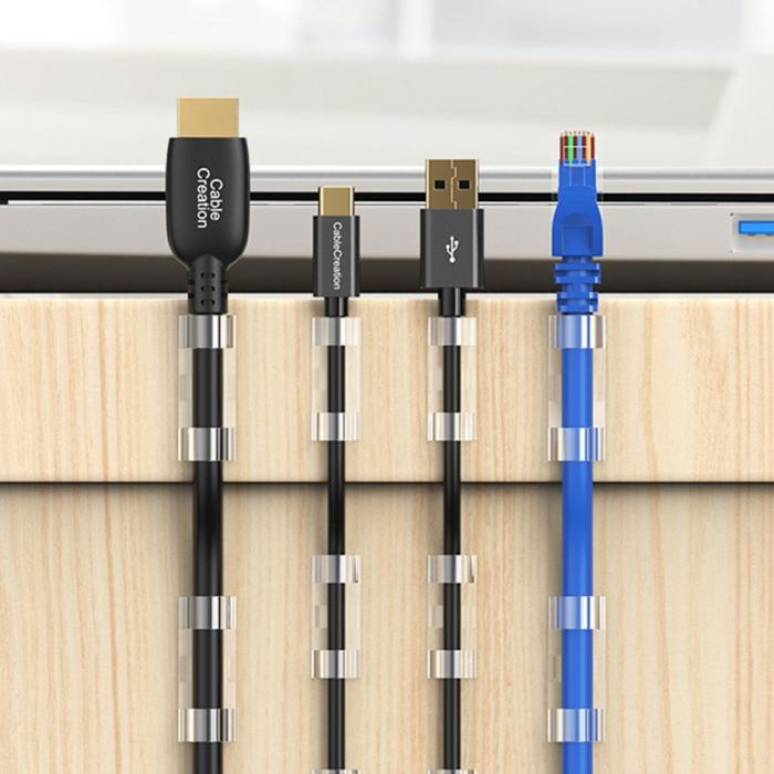 Bild 5, CableCreation CableCreation 50-PACK Självhäftande Kabelklämmor