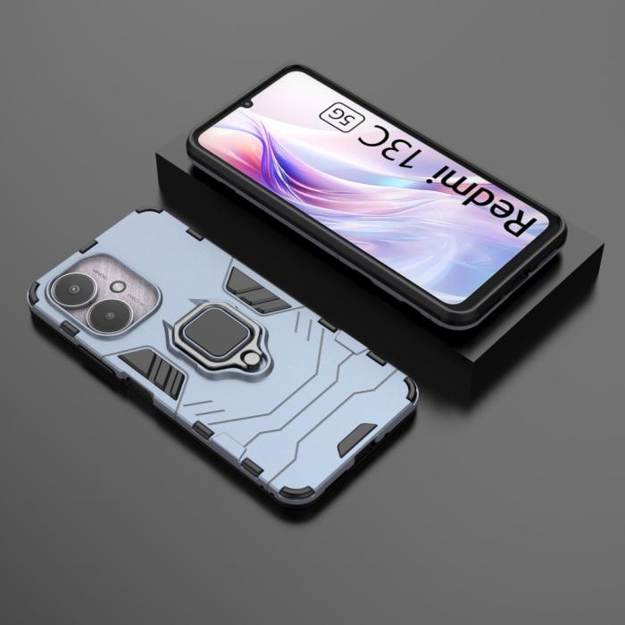 Bild 6,  Xiaomi Redmi 13C 4G Skal Armor Hybrid Kickstand Blå