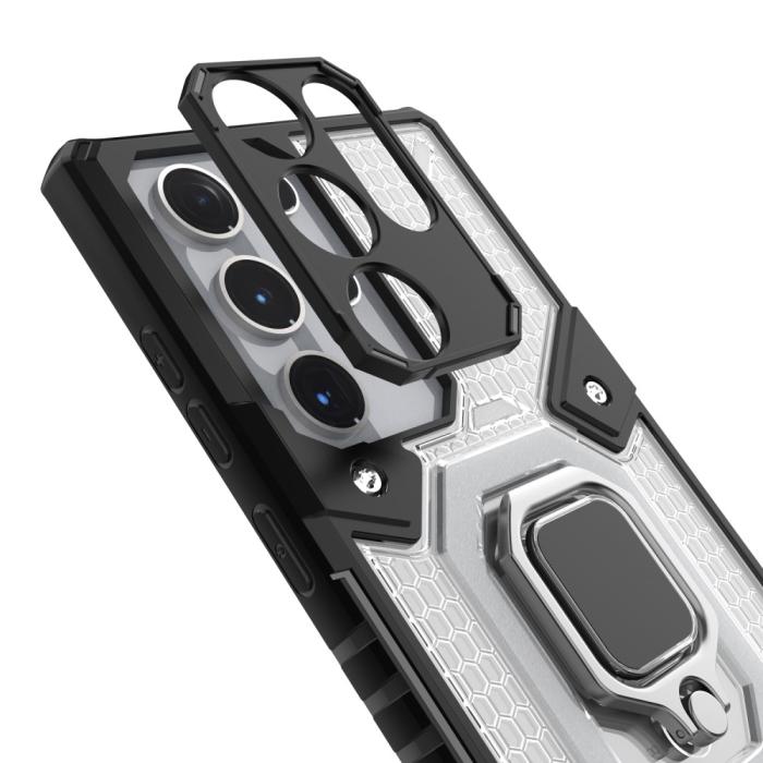 Bild 6,  Samsung Galaxy S22 Ultra Skal Hybrid Armor Ring Blå