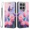  Motorola Edge 60 Pro Fodral Med Tryck Rosa Blommor