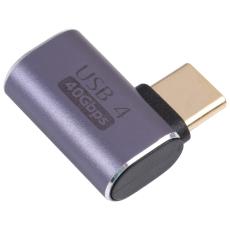  USB-C Hane - USB-C Hona Adapter Elbow USB 4.0 Aluminium Bl&aring;