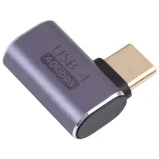  USB-C Hane - USB-C Hona Adapter Elbow USB 4.0 Aluminium Bl&aring;