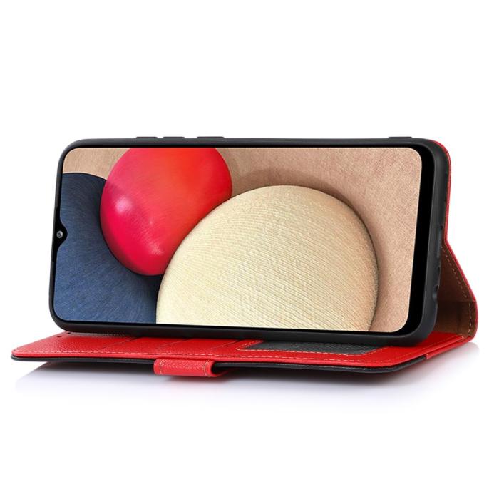 Bild 3, KHAZNEH KHAZNEH iPhone 15 Fodral RFID Litchi Läder Röd