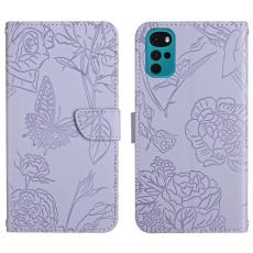  Motorola Moto G22 Fodral Fj&auml;ril/Pion pr&auml;glad Lila
