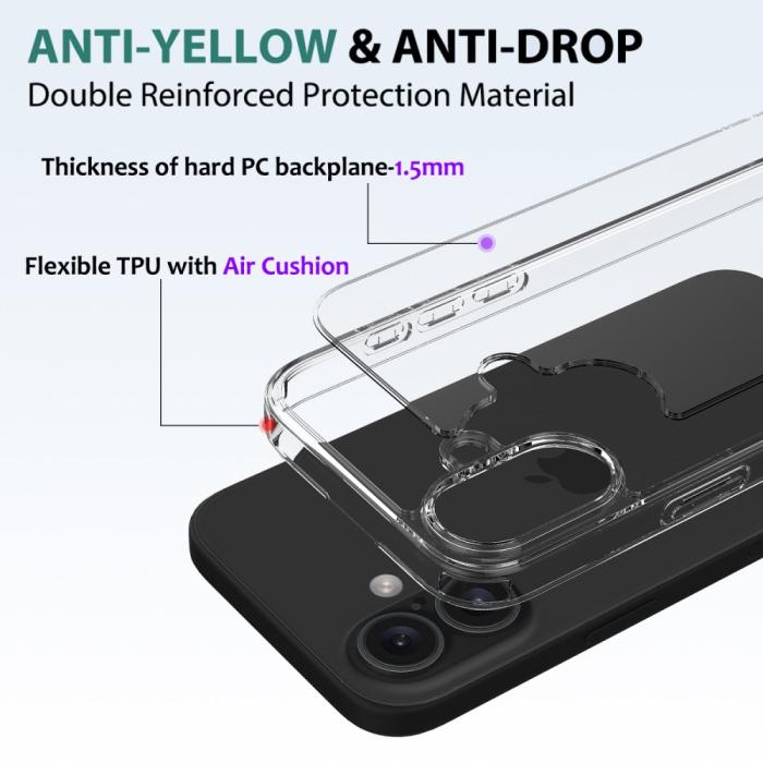 Bild 6,  iPhone 16 Plus Skal Akryl/TPU Transparent