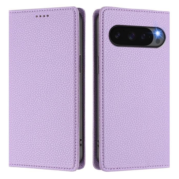 Bild 3,  Google Pixel 10/10 Pro / 9/9 Pro Fodral RFID Litchi Läder Lila