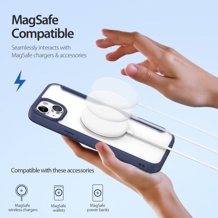 Bild 4, DUX DUCIS DUX DUCIS iPhone 15 Plus Fodral MagSafe Skin X Pro Blå