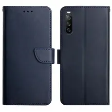  Sony Xperia 10 VI Fodral &Auml;kta L&auml;der Bl&aring;