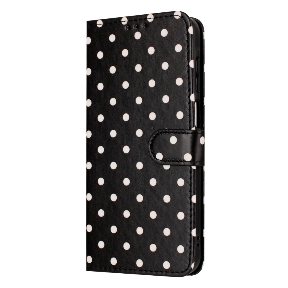  Samsung Galaxy S26 Plus Fodral Polka Dot Läder Svart/Vit