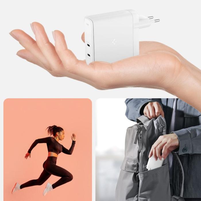 Bild 5, Spigen Spigen 140W 2x USB-C Väggladdare Arcstation Pro Vit