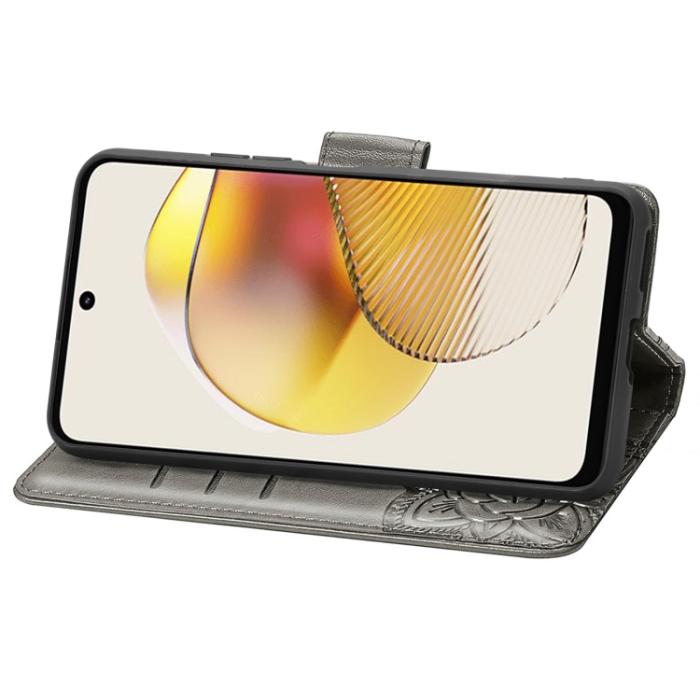 Bild 4,  Motorola Moto G73 5G Fodral Butterfly Grå