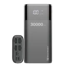 Wozinsky Wozinsky 30000 mAh Power Bank 4A 4x USB Med Display - Svart