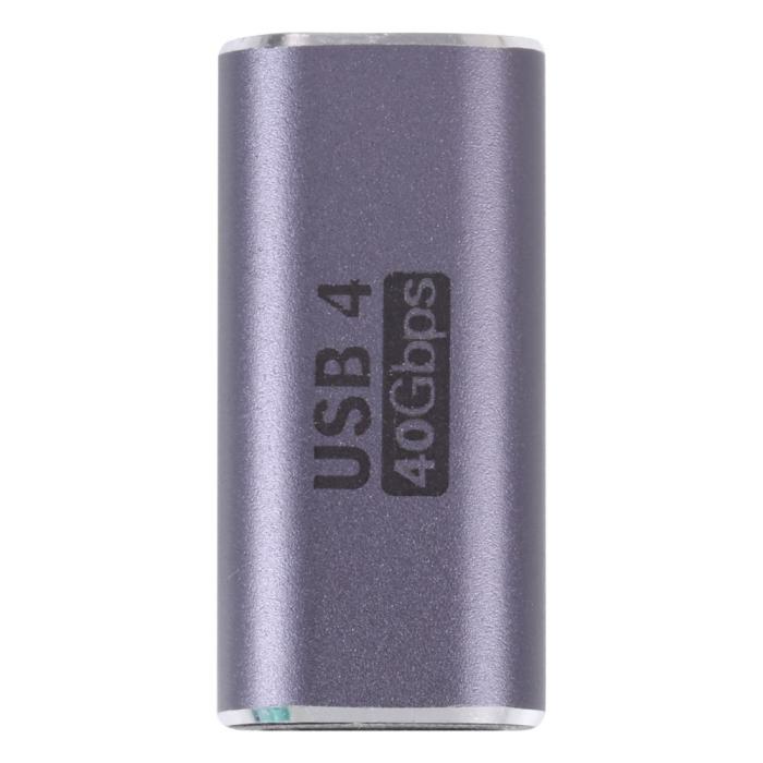 Bild 2,  USB-C Hane - USB-C Hona Adapter Elbow USB 4.0 Aluminium Blå