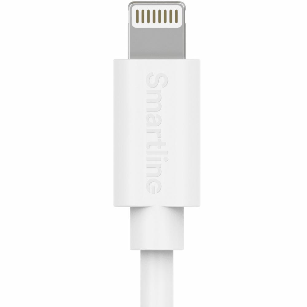 Smartline Smartline 3m Lightning MFi Laddningskabel Vit