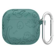  AirPods 4 Skal Med Dinosaurie Motiv Silikon M&ouml;rk Gr&ouml;n
