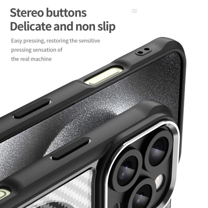 Bild 6,  iPhone 16 Pro Skal MagSafe Kolfiber Textur Svart