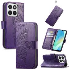  Honor 400 Smart Fodral Med Fj&auml;ril Tryck M&ouml;rk Lila