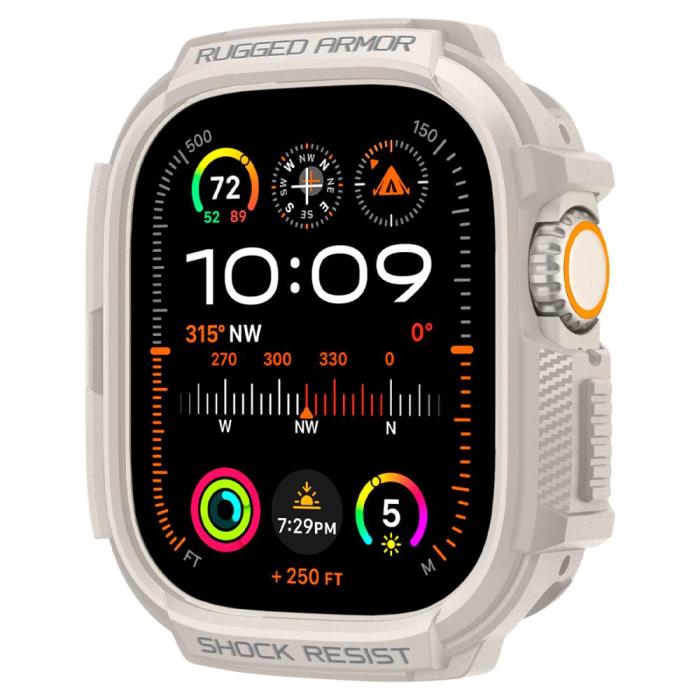 Bild 2, Spigen Spigen Apple Watch Ultra 49 mm Skal Rugged Armor Dune Beige