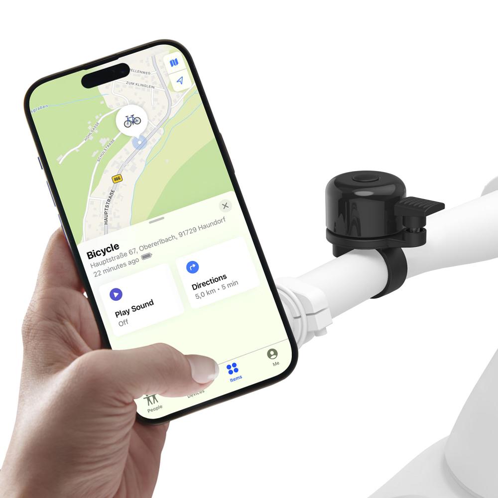 HAMA Hama Cykelklocka Air‑Bell Pro med Finder för Apple Find My