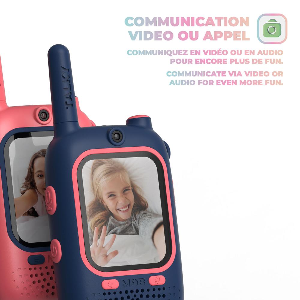 Mobility On Board MOB Walkie Talkie Video Talky Cutie Blå och Rosa