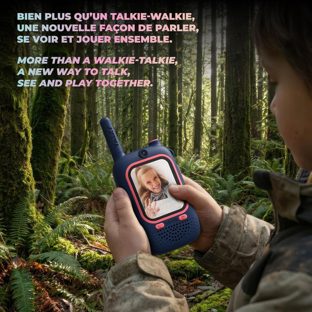 Mobility On Board MOB Walkie Talkie Video Talky Cutie Blå och Rosa
