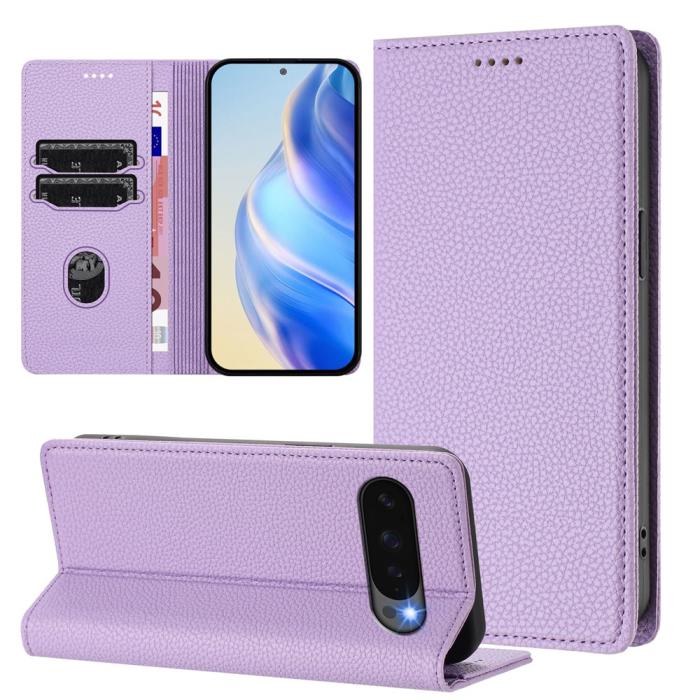 Bild 4,  Google Pixel 10/10 Pro / 9/9 Pro Fodral RFID Litchi Läder Lila